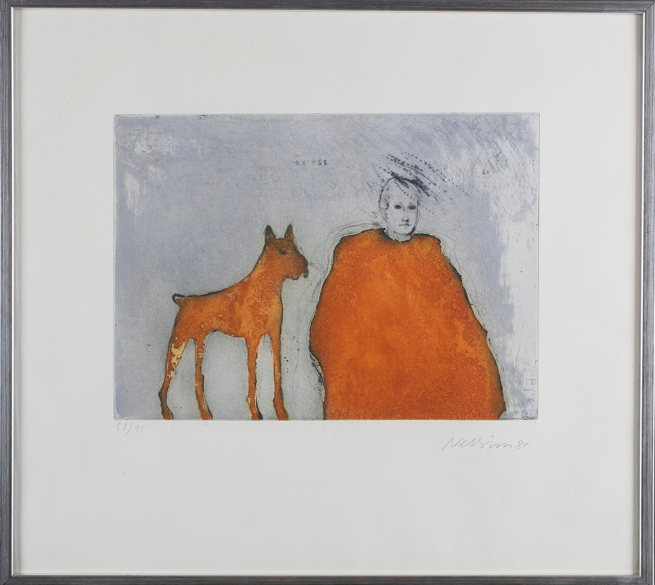 SUZANNE NESSIM. Color lithograph, signed and dated -81 and numbered 57/75.
