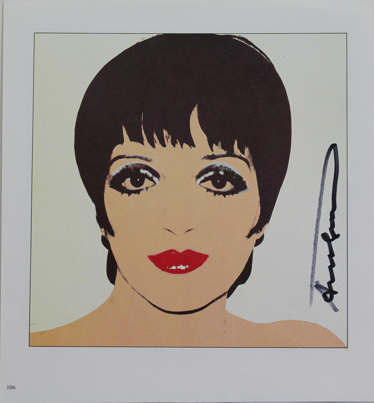 ANDY WARHOL. Liza Minelli. Serigrafi. Signerad.