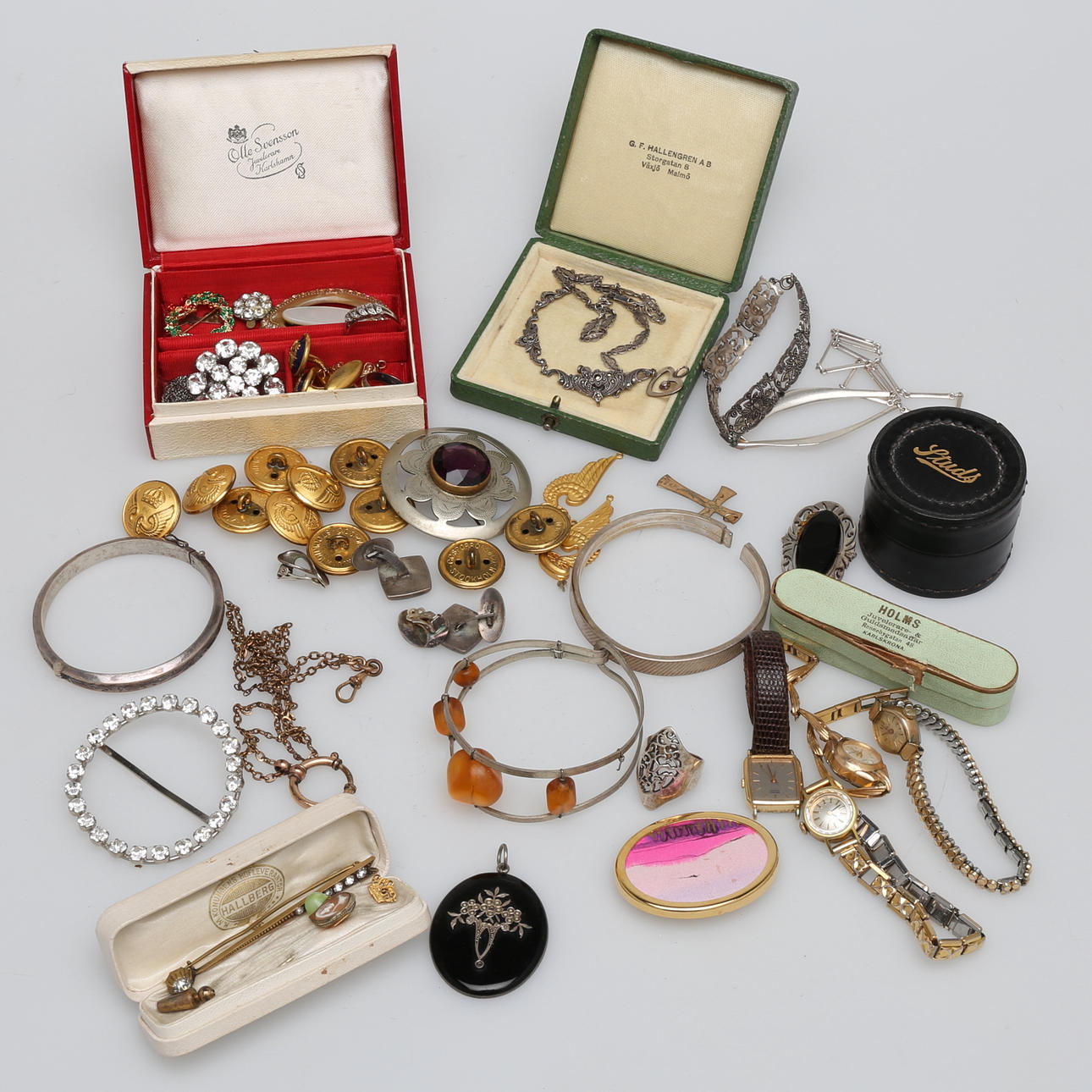 SMYKKER, ARMBÅND, SJ KNAPPER, Lapponia, sølv mm.