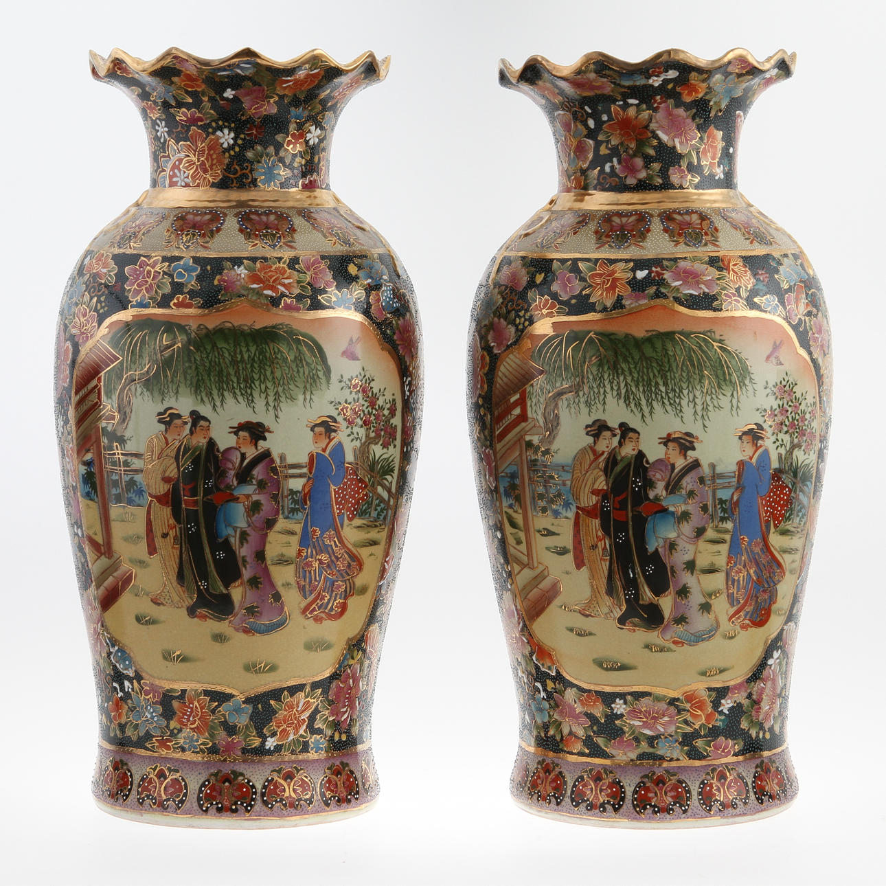 GOLVVASER, 1 par, porslin, 1900-tal, orientaliska.