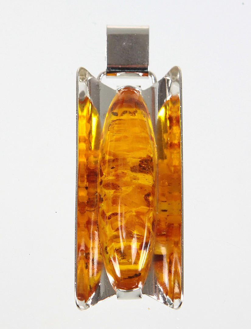 BERNSTEIN ANHÄNGER, SILBER 835, Fischland-Schmuck.