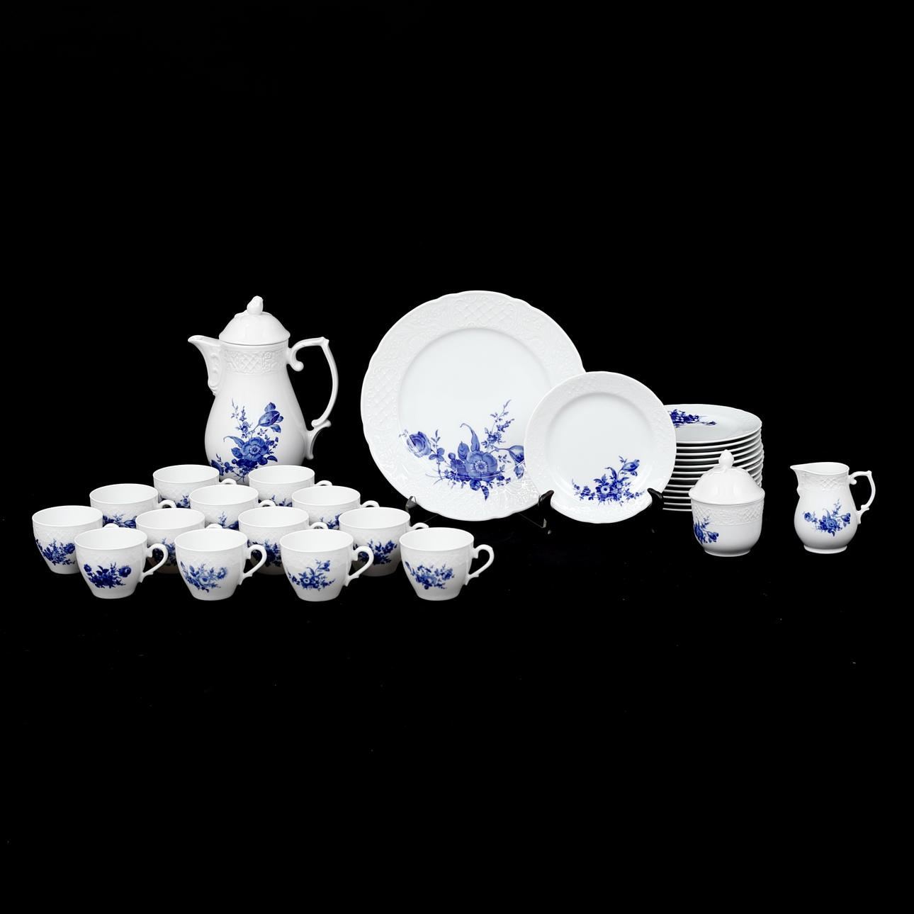 SERVICEDELE, 30 styk, Bavaria, Schumann Arzberg Echt Cobalt.