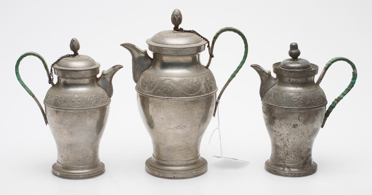 KANNOR, 3 st, tenn, Tyskland, 1800-talets andra hälft.