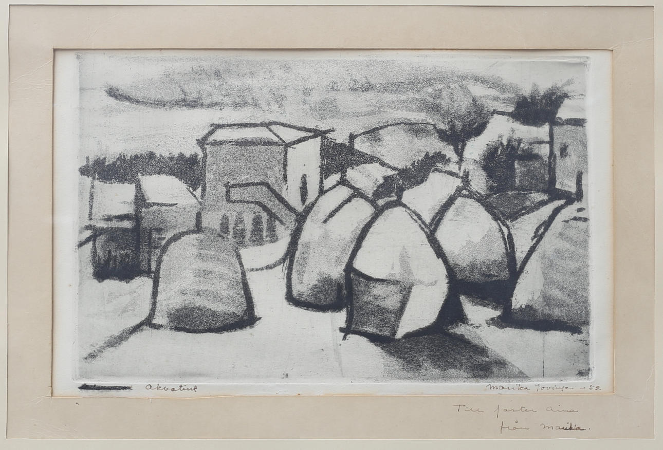 MARIKA JOVINGE. Aquatint, signed and dated -52.