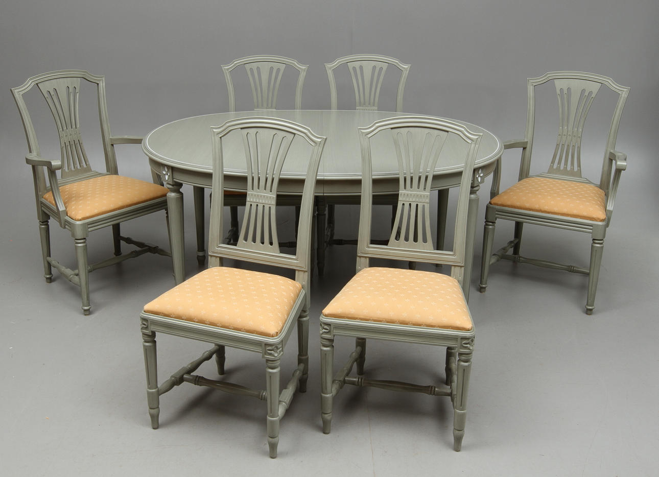 MATSALSGRUPP, 11 delar, "Gamla Sverige", gustaviansk stil, Åmells Möbler.