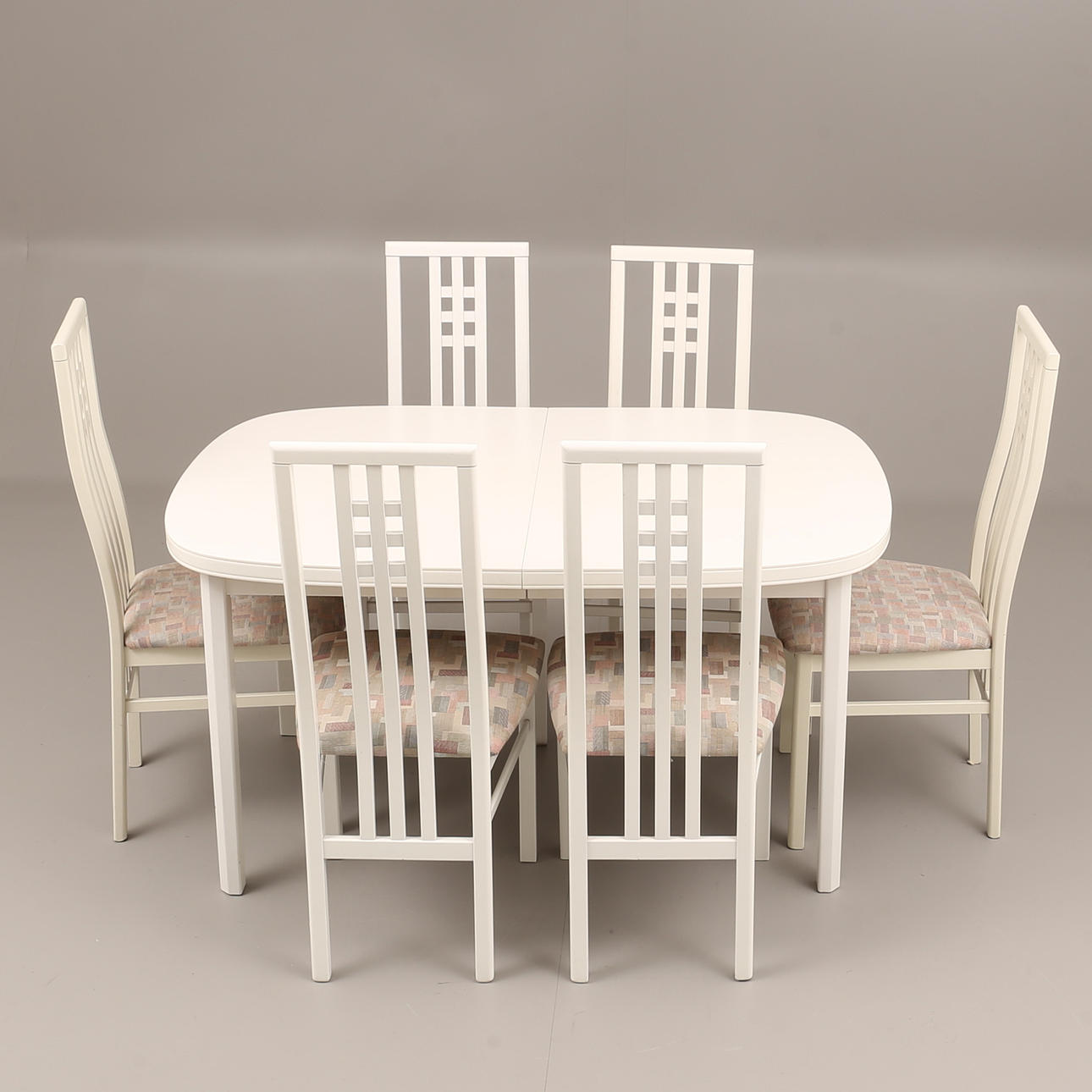 SPISESTUEMØBLER, hvide, 7 stk.