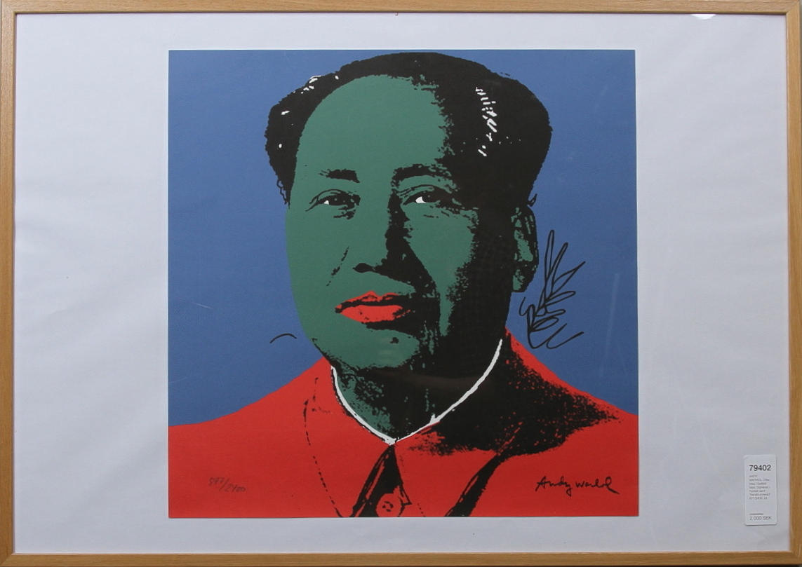 ANDY WARHOL. EFTER. Mao. Grafiskt blad. Signerad i trycket samt "handnumrerad" 877/2400.