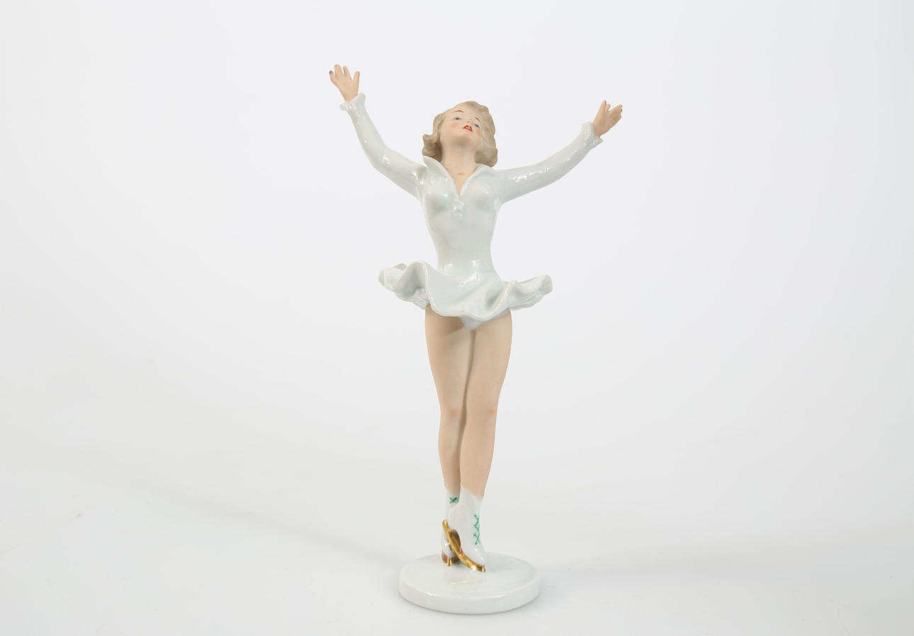 FIGUR, porcelæn, Skøjteprinsesse, Wallendorf.