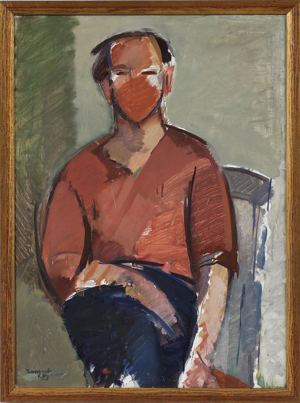 OLLE LANGERT. Olja på duk, signerad-53.