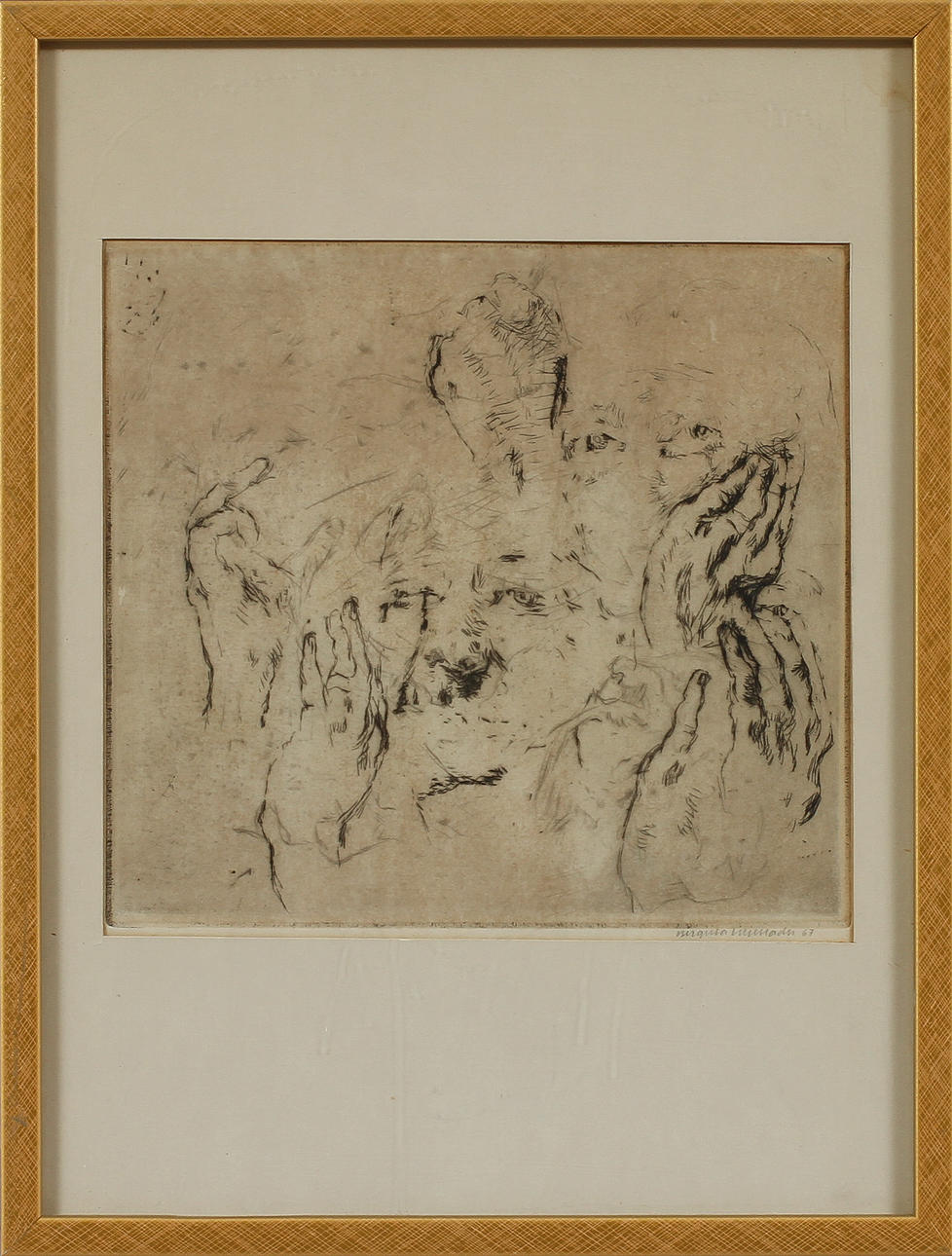 BIRGITTA LILJEBLADH. Etsningar, 2 st, signerade.