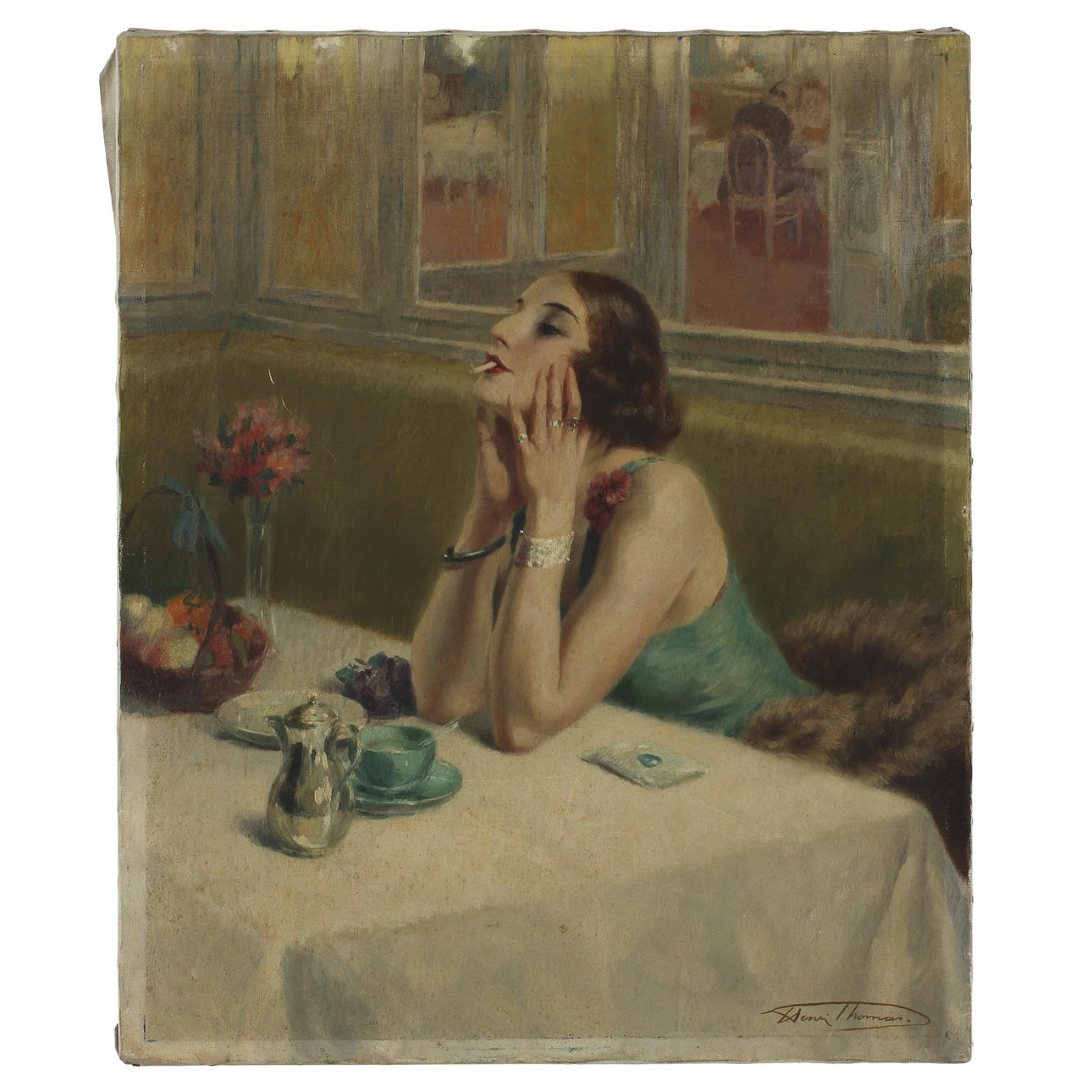 HENRI THOMAS. Olja på duk, signerad.