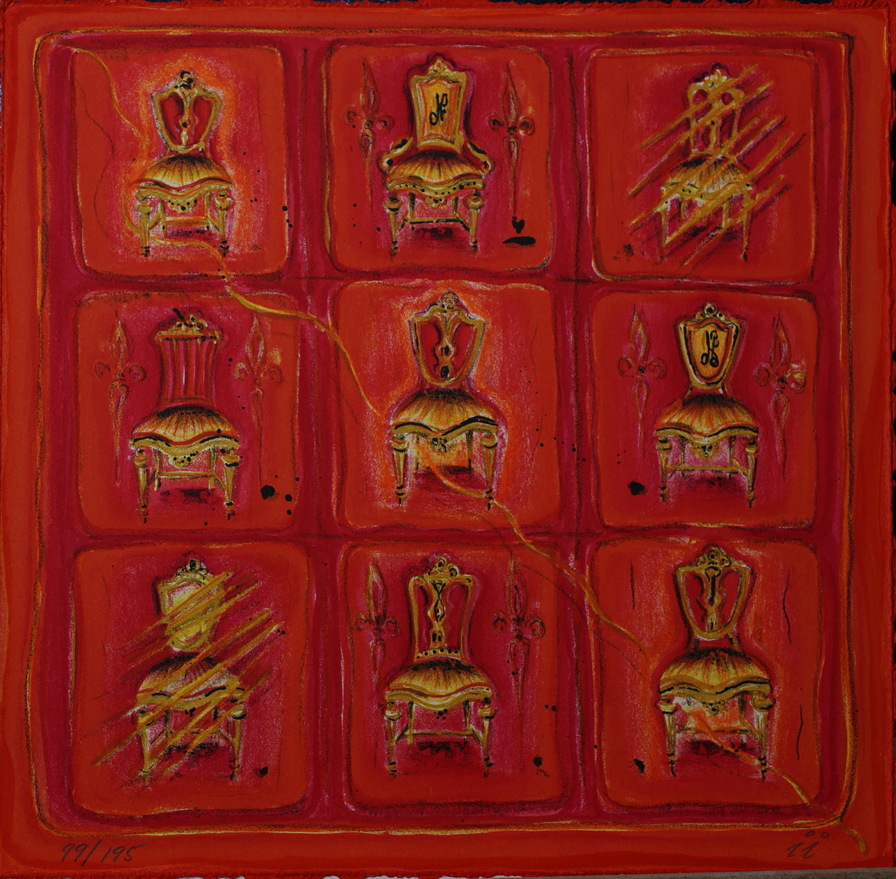 ING-BRITT LAGERBERG. "Sammanhållning. "Färglitografi. Signerad ii. 99/195.