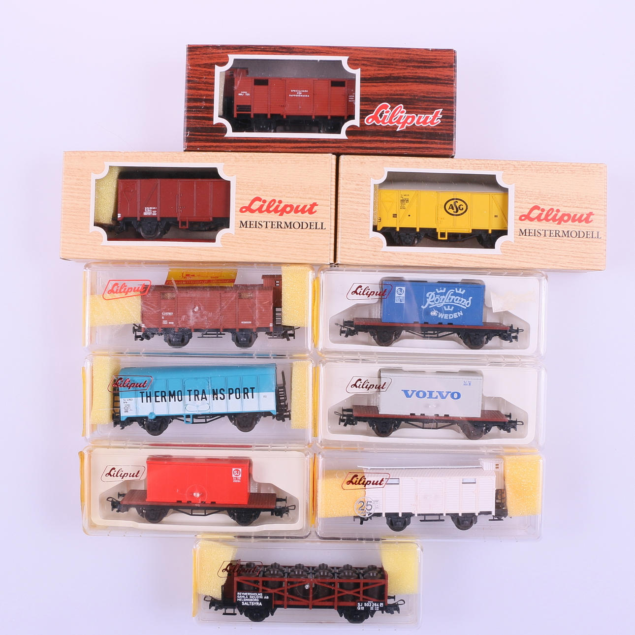 GOODS WAGONS, 10 units, SJ, Liliput.