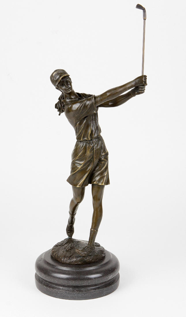 BRONZEFIGUR GOLFSPIELERIN.