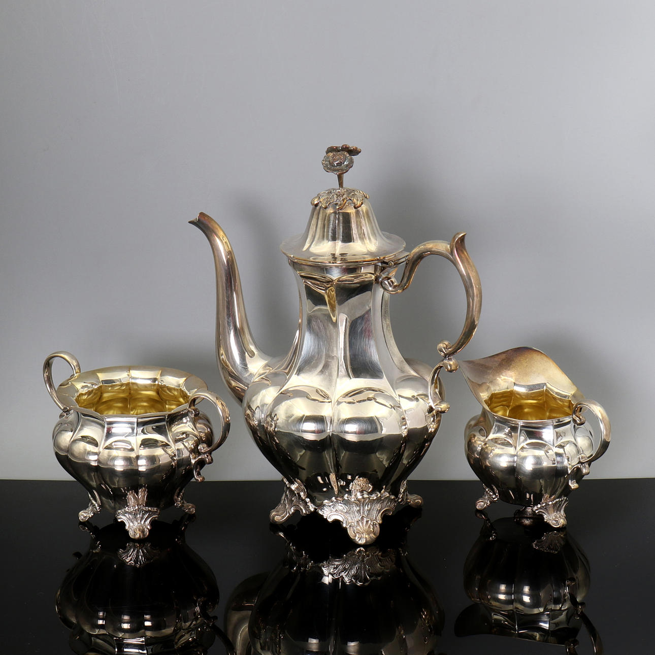 COFFEE SET, 3 pcs, nickel silver, nsalpacca.