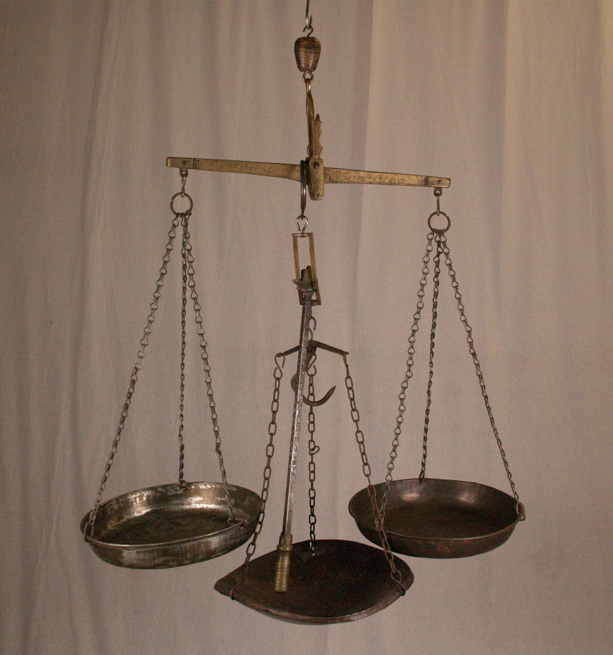 TWO HANGING SCALES.