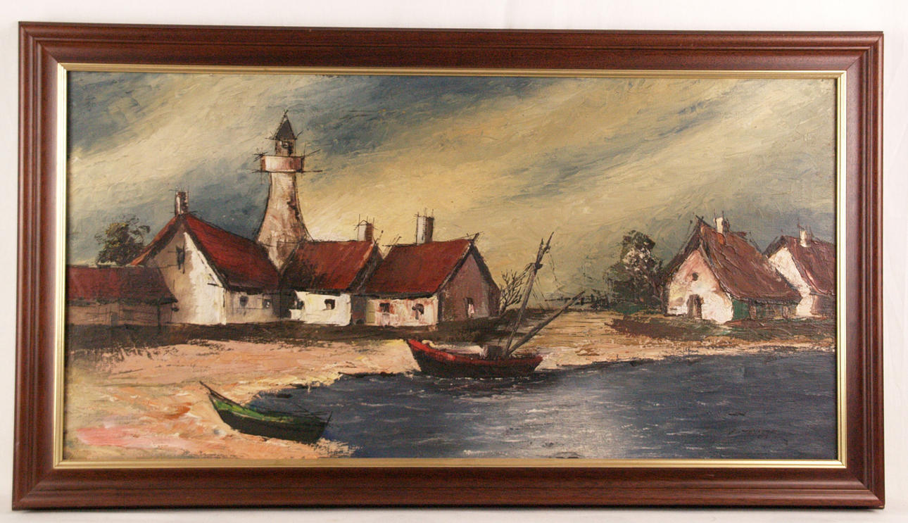 STRÄCKA AV STRANDEN MED FYR.