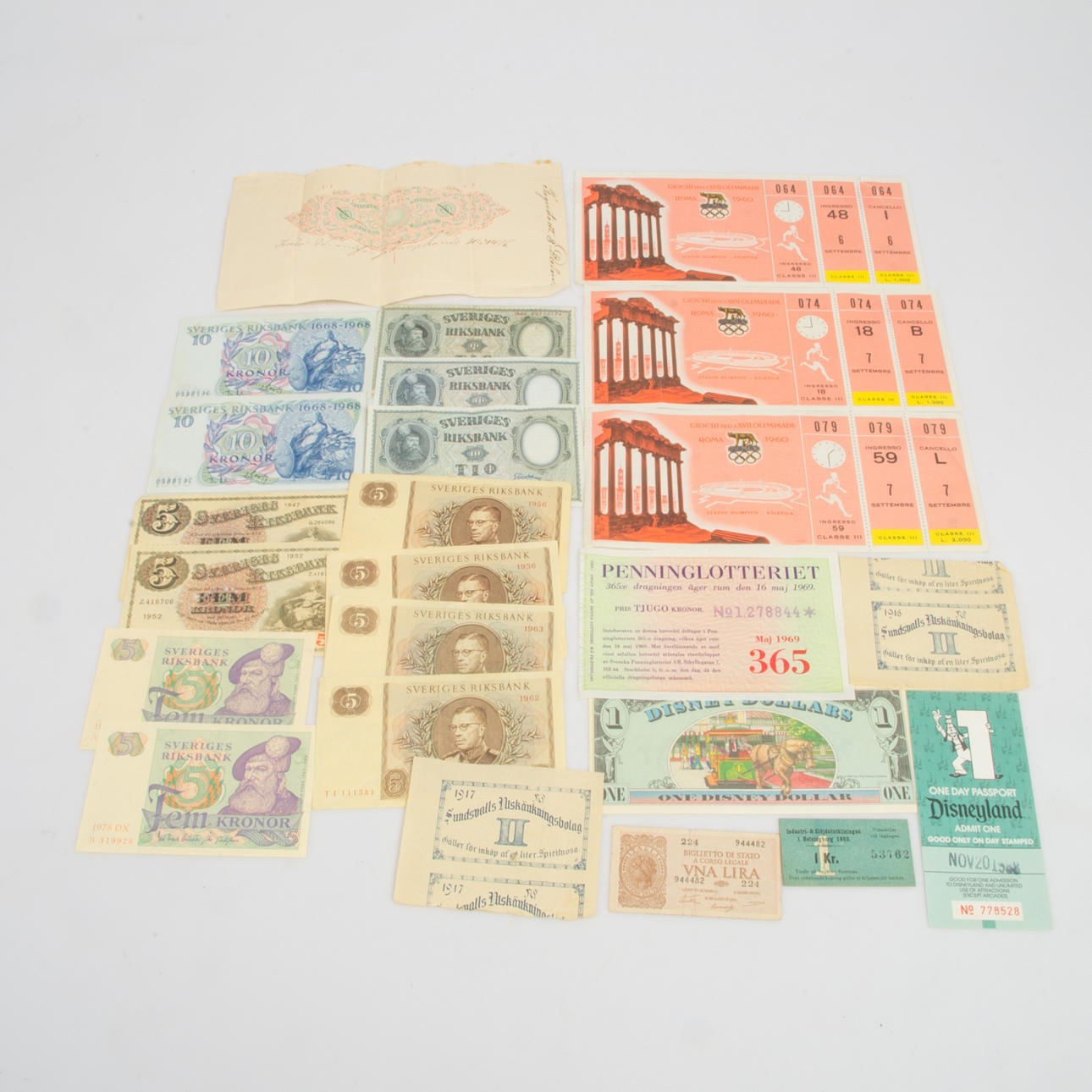 BANKNOTES, TICKETS, ETC.