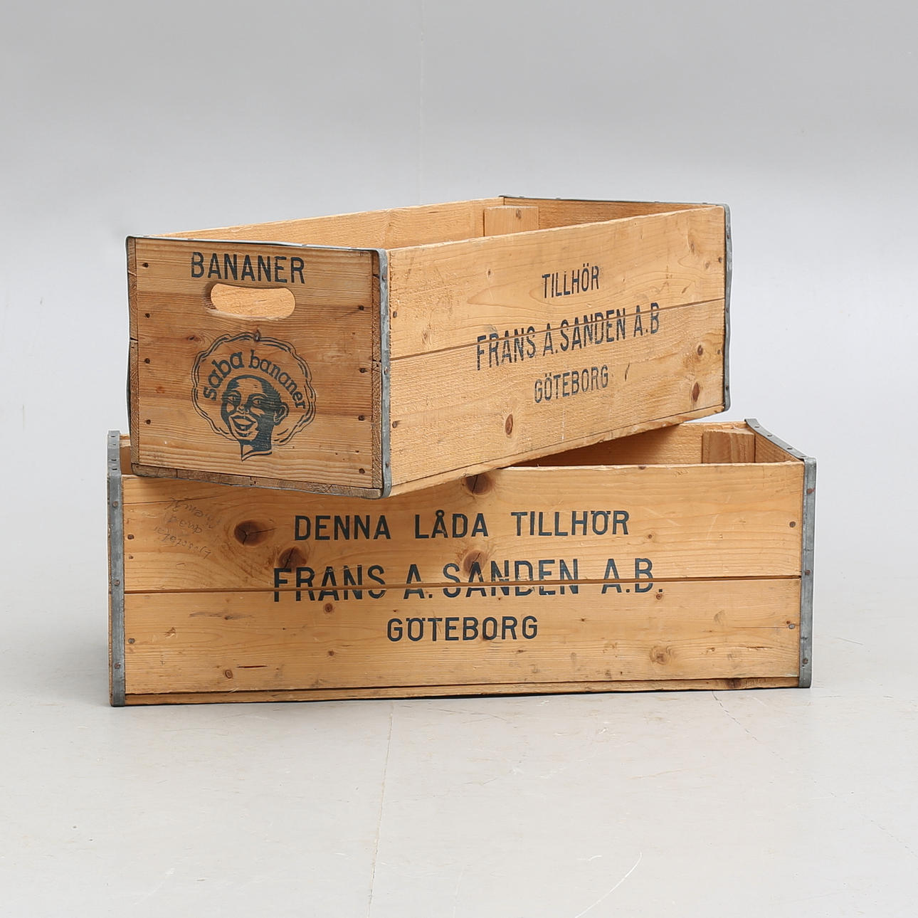 BANAANILAATIKOT, 2 kpl, 1900-luku.