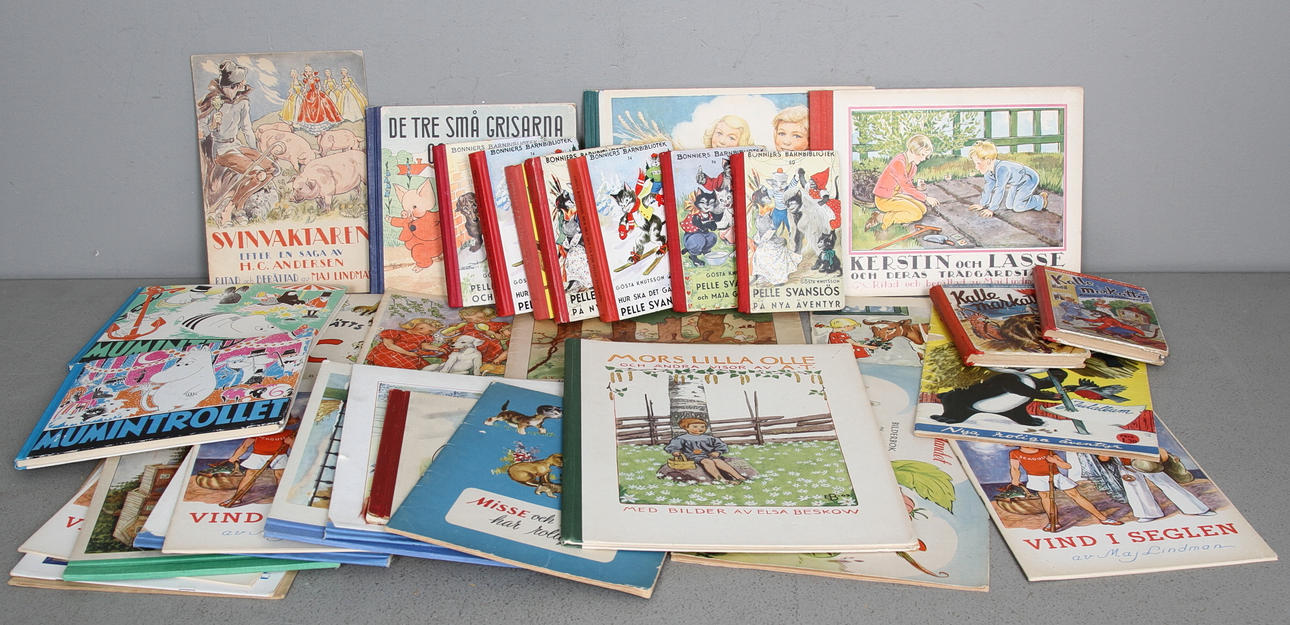 BARNBÖCKER, 31 st, bl.a. Mumin, del 6 samt 12. 1900-tal.
