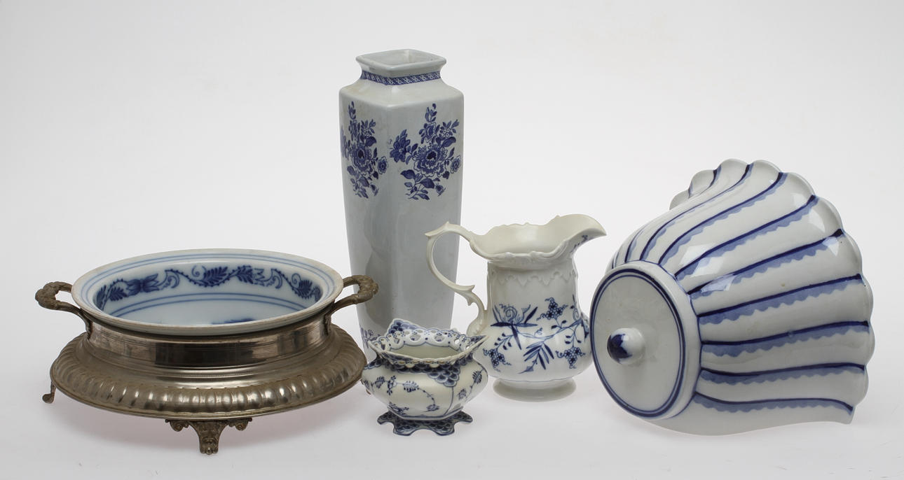 PARTI PORSLIN, 5 delar, bla. Gustavsberg, 1900-tal.