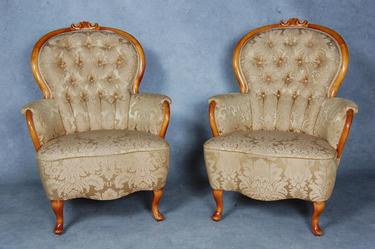 FÅTÖLJER, 1 par, nyrokokostil, 1900-tal.