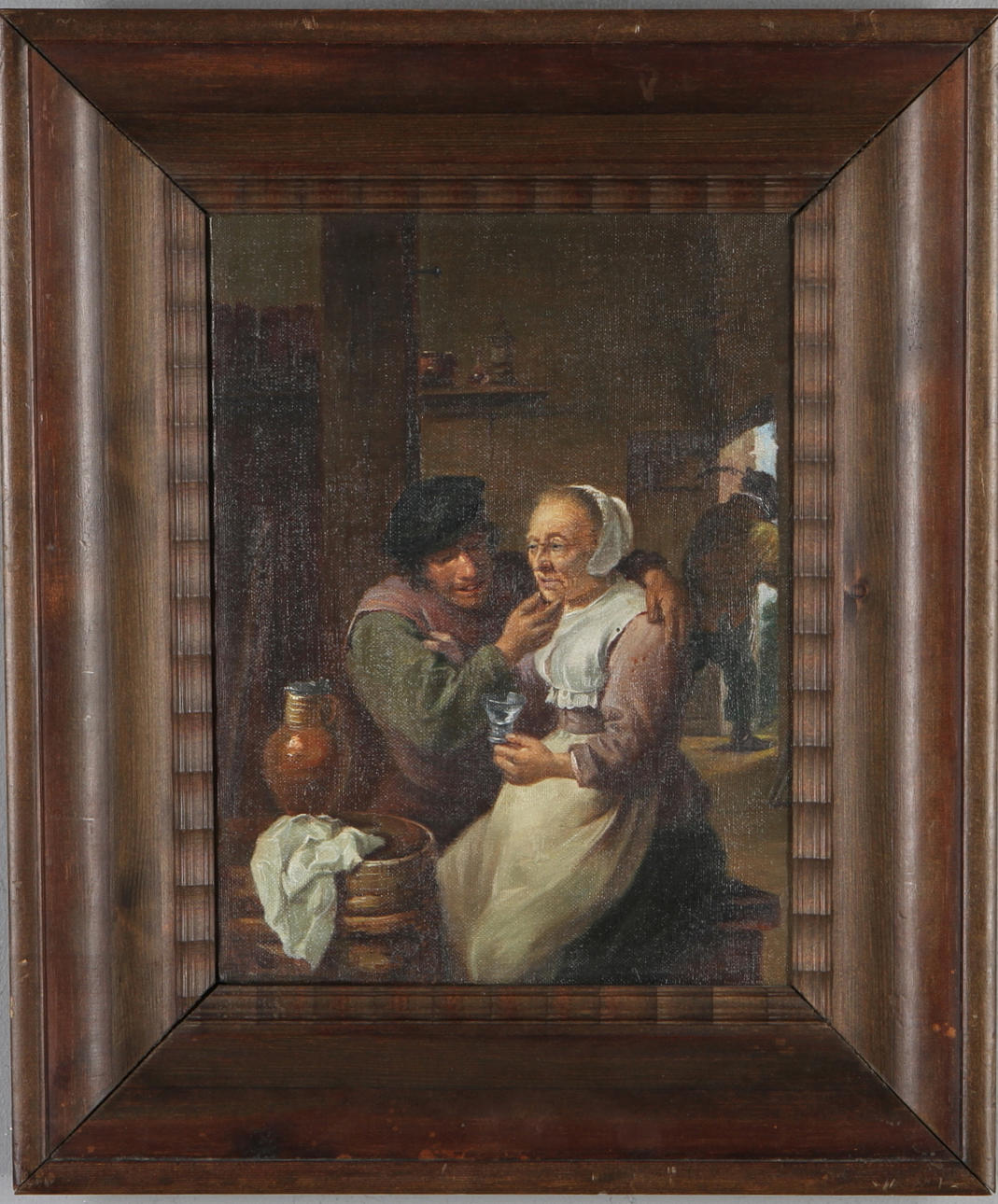 RAFFAELE BARETTA. Kopia efter David Teniers, olja på duk, signerad a tergo.