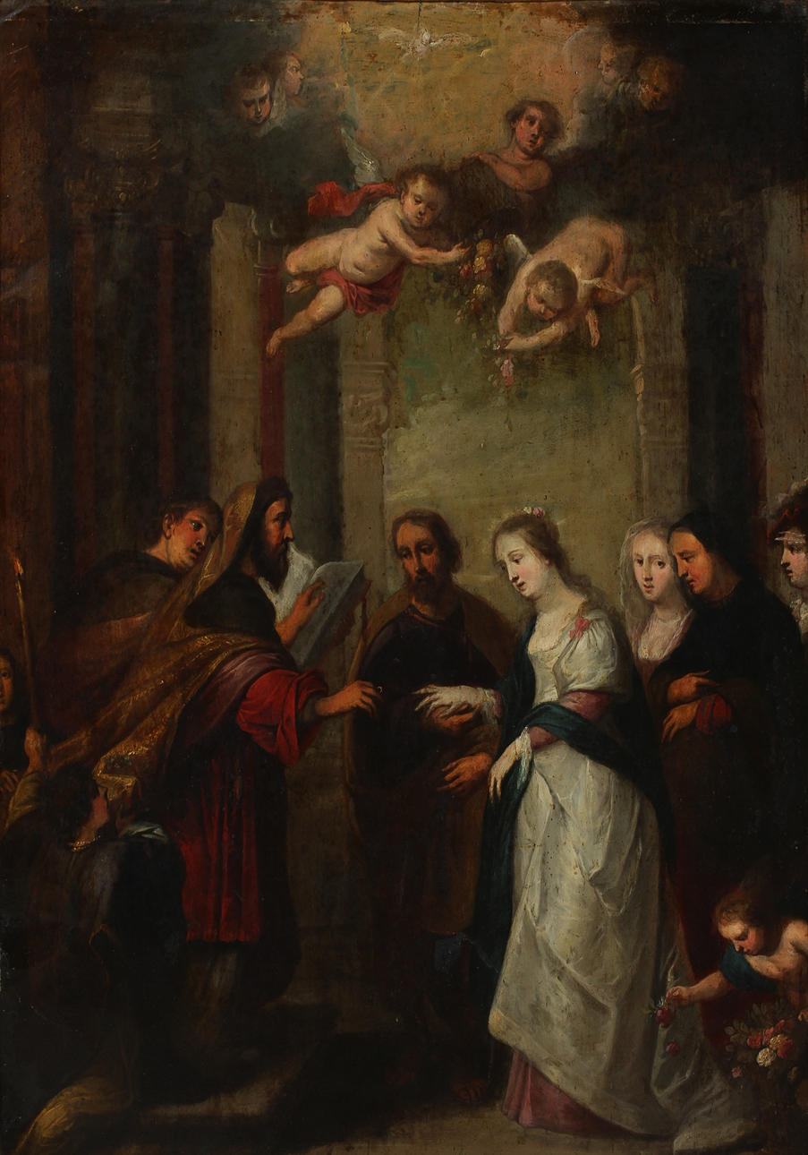 OKÄND KONSTNÄR. Olja på plåt, 1700-tal.