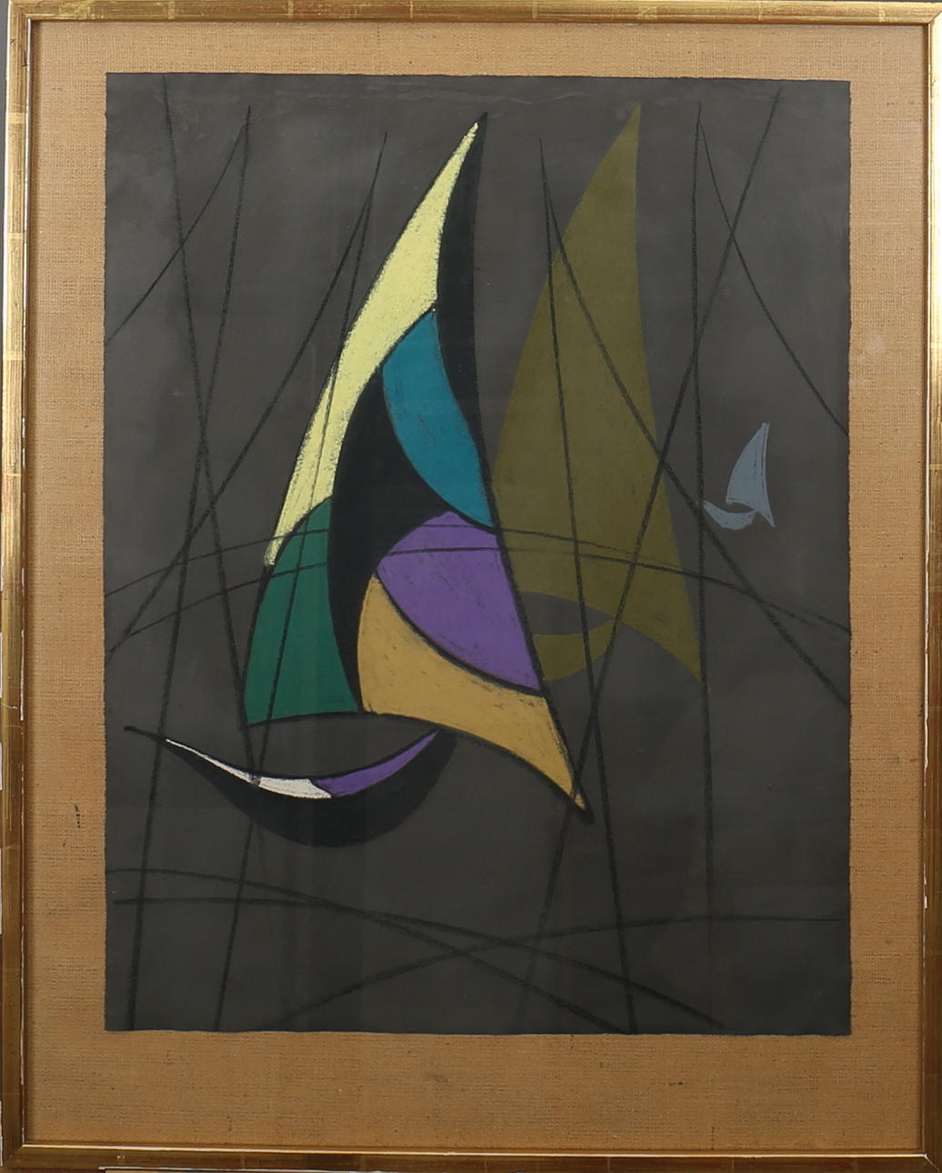 OKÄND KONSTNÄR. Parti konst (3). Kompositioner. Pasteller. Osignerade.