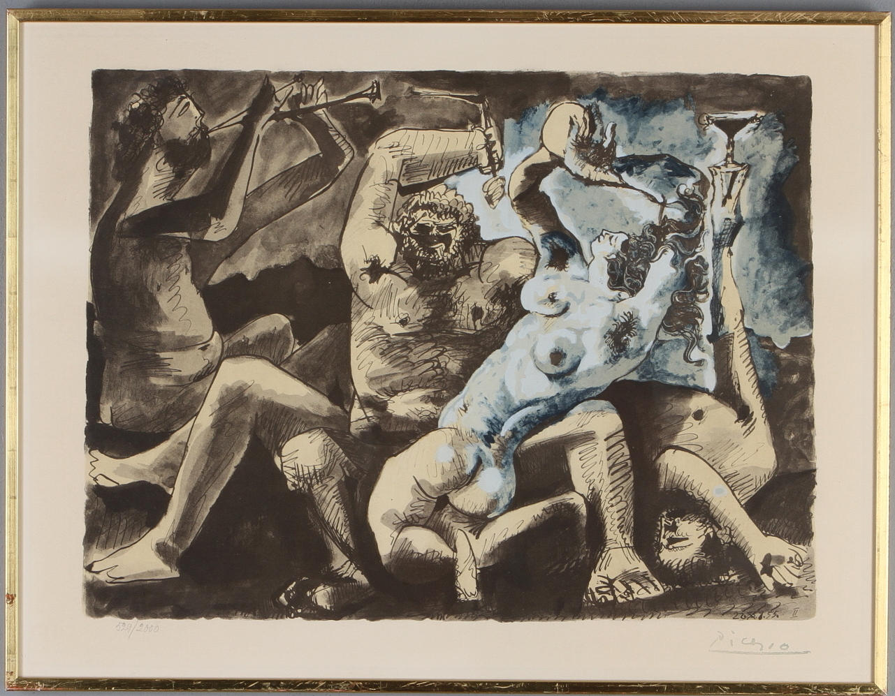 PABLO PICASSO. EFTER. Bachanal, litografi, signerad i trycket och numrerad 529/2000.