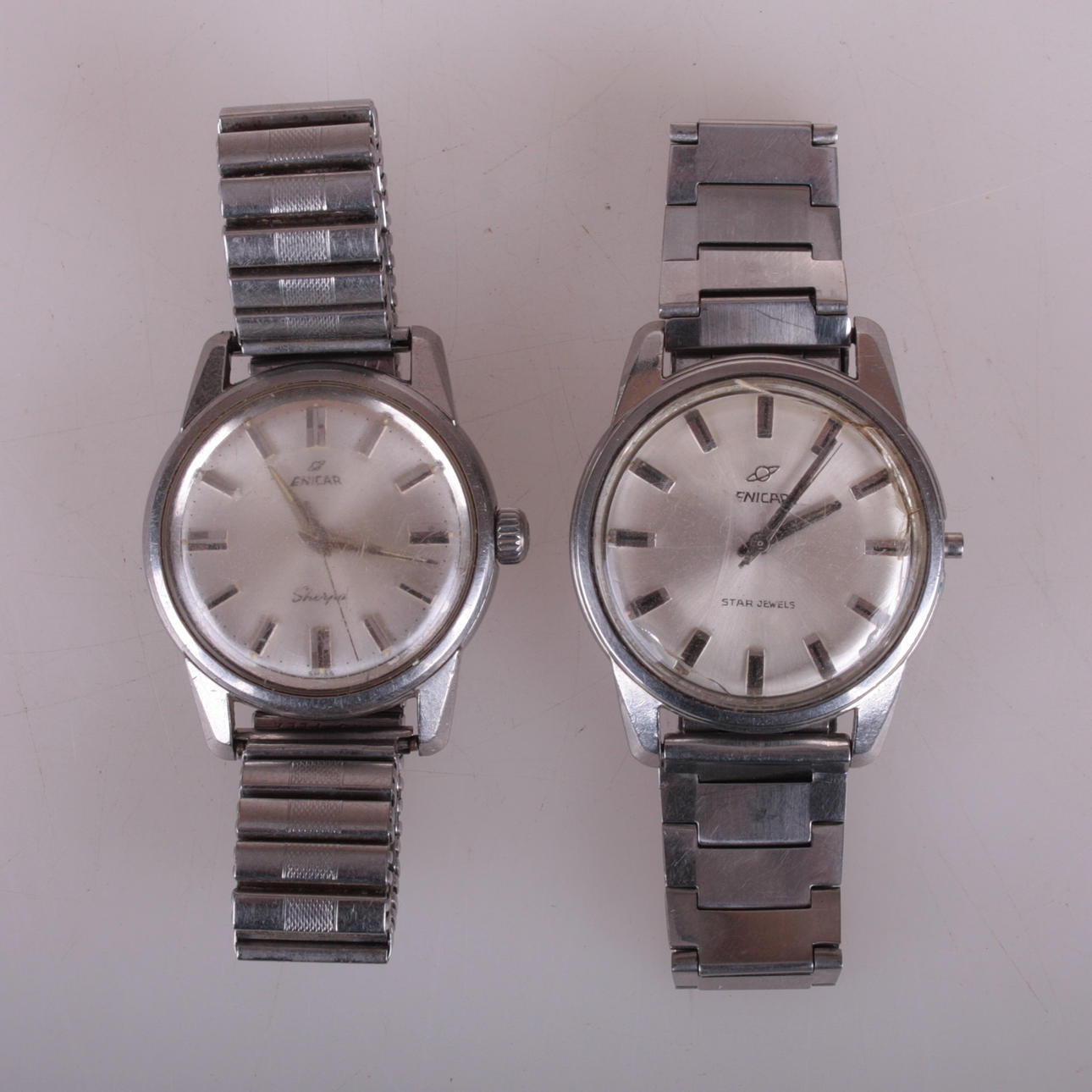 BRACELET WATCH, 2 pcs, Enicar.