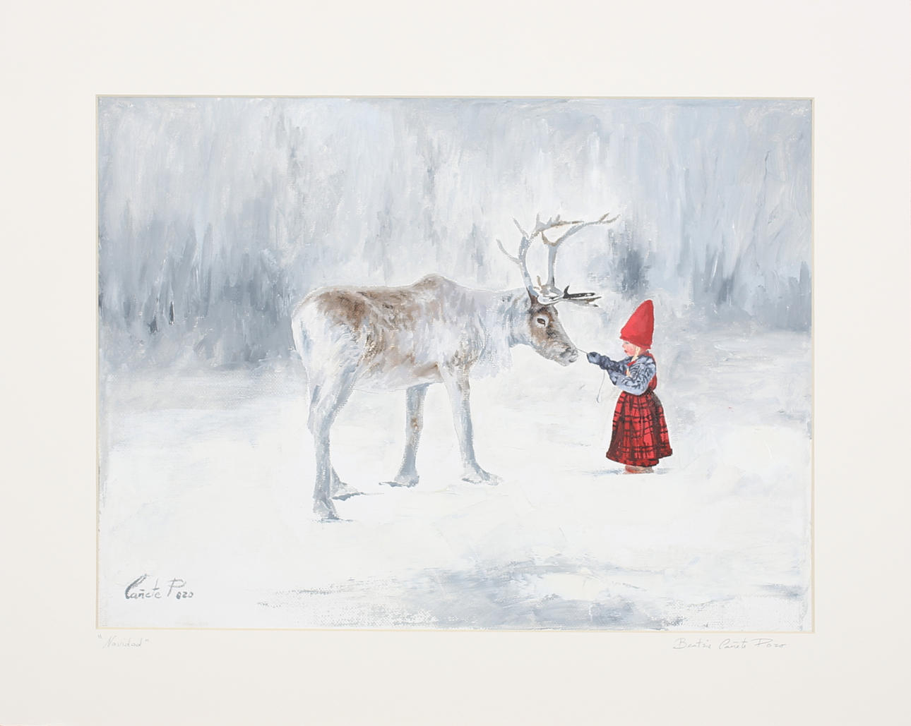 BEATRIZ CANETE POZO. "Navidad". Olja på duk. Signerad Canete Pozo.