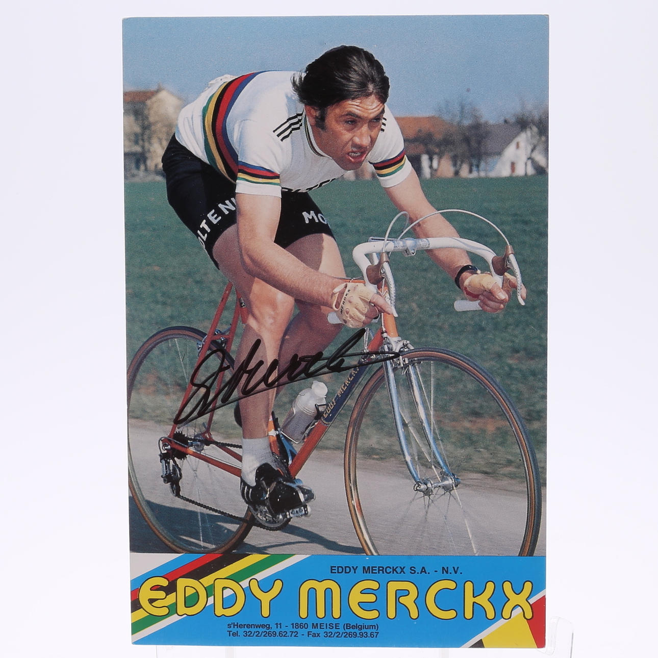 AUTOGRAPH. EDDY MERCKX, LEGENDARY BELGIAN CYCLER, B. 1945.