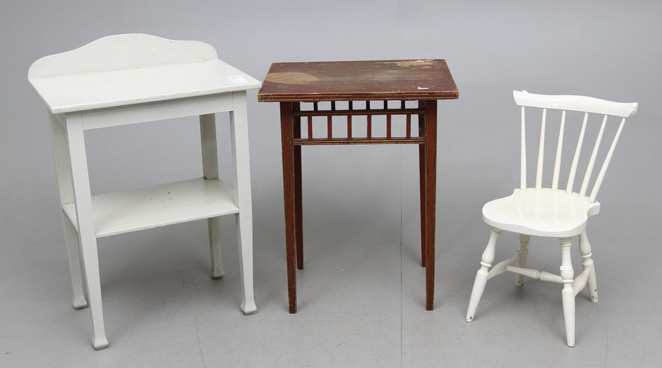 PARTI SMÅMÖBLER 3 delar .Tidigt 1900-tal.