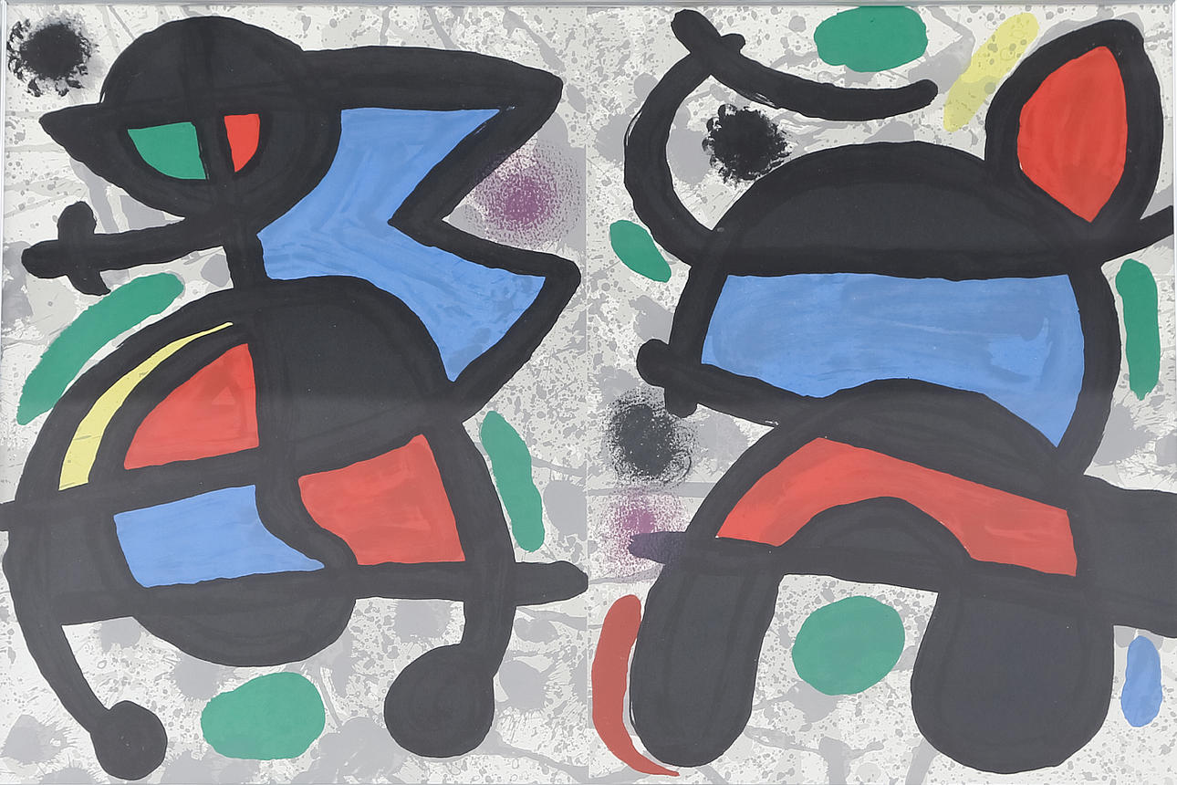 JOAN MIRÓ. Komposition, grafiskt blad, osignerat.