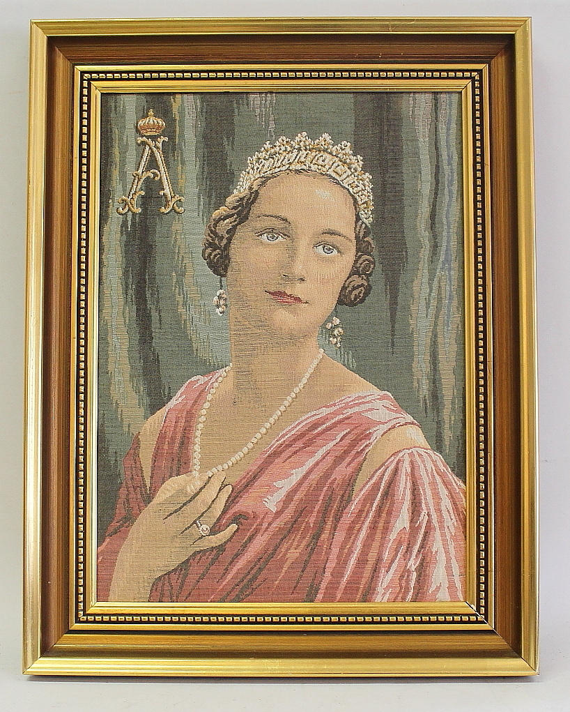 OIDENTIFIERAD KONSTNÄR. TAPESTRY, Belgian kuningatar Astrid.