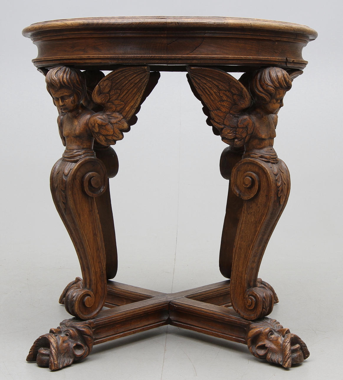 MESA, roble, estilo barroco, 1800.