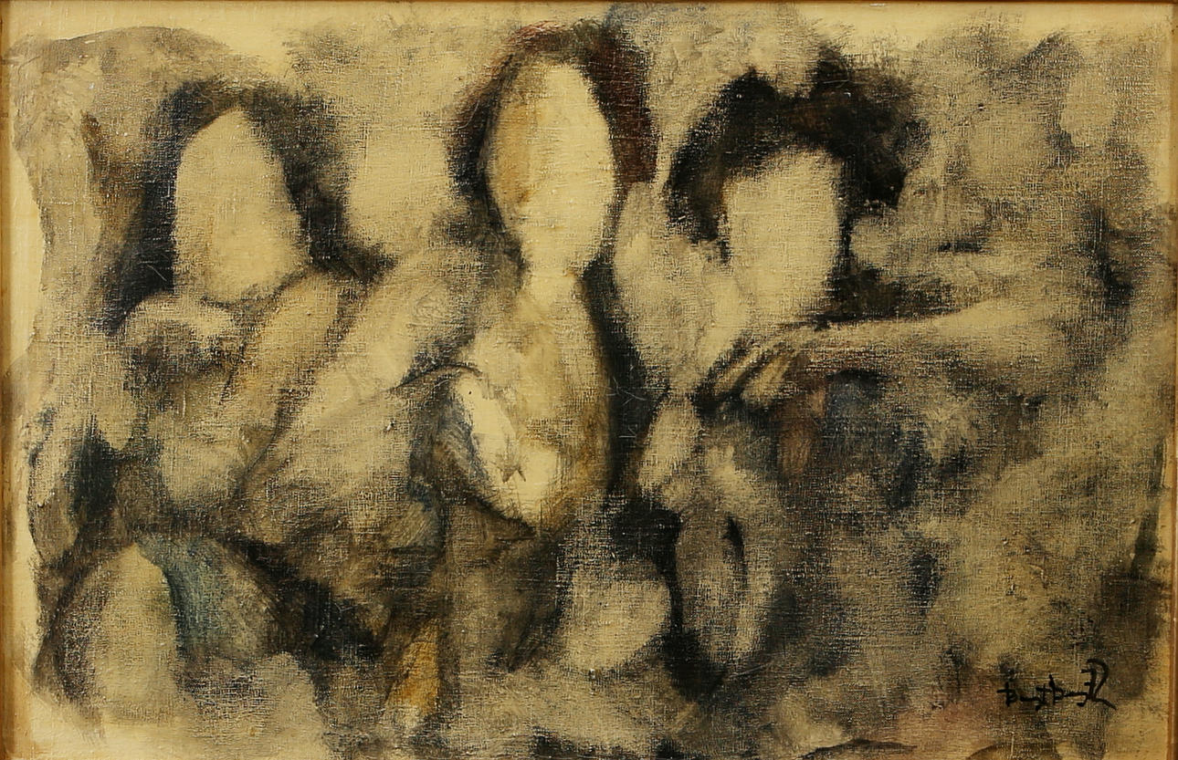 BENGT BORG. Figure composition, oil on canvas, signed and dated -72.