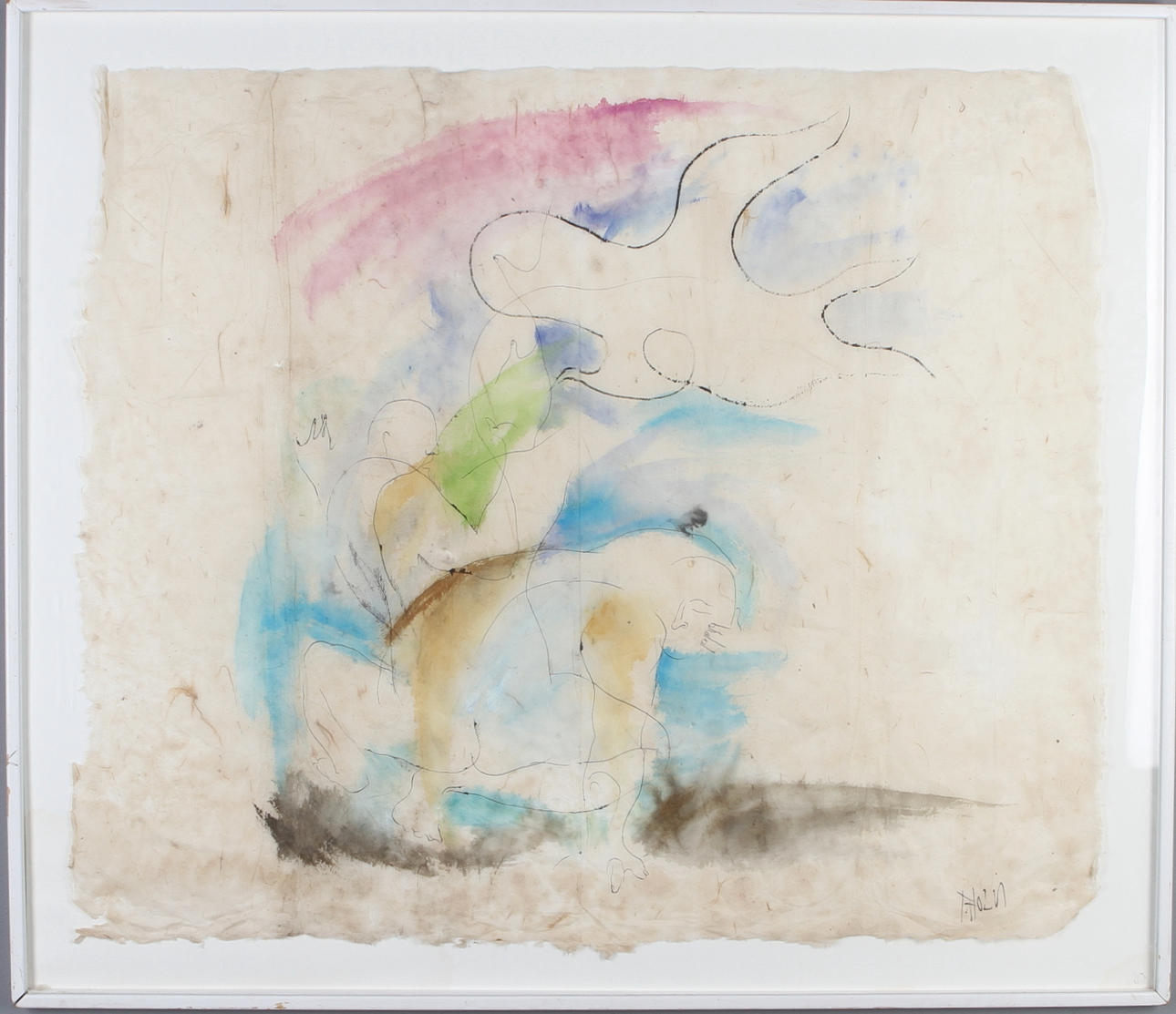 THOMASZ HOLUJ. Komposition, blandteknik, signerad.