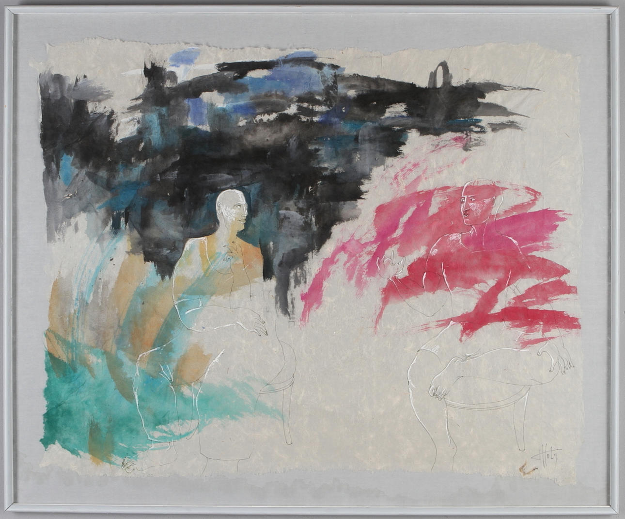 THOMASZ HOLUJ. Komposition, blandteknik, signerad.