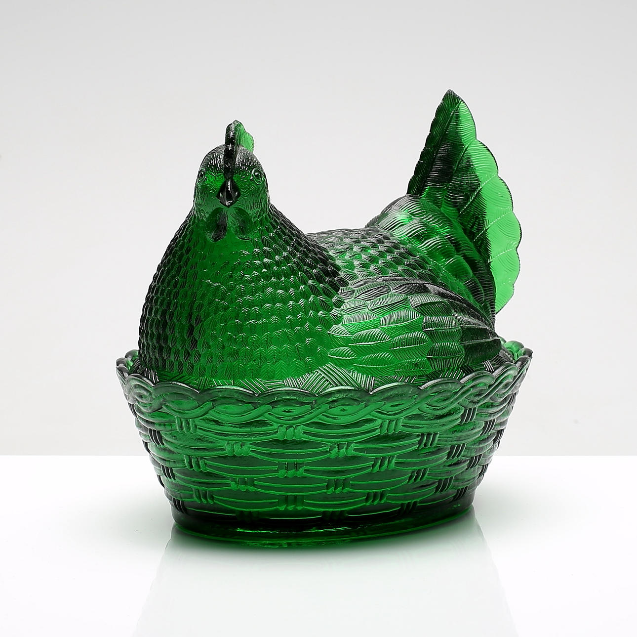 ÄGGHÖNA, glas, 1900-tal.