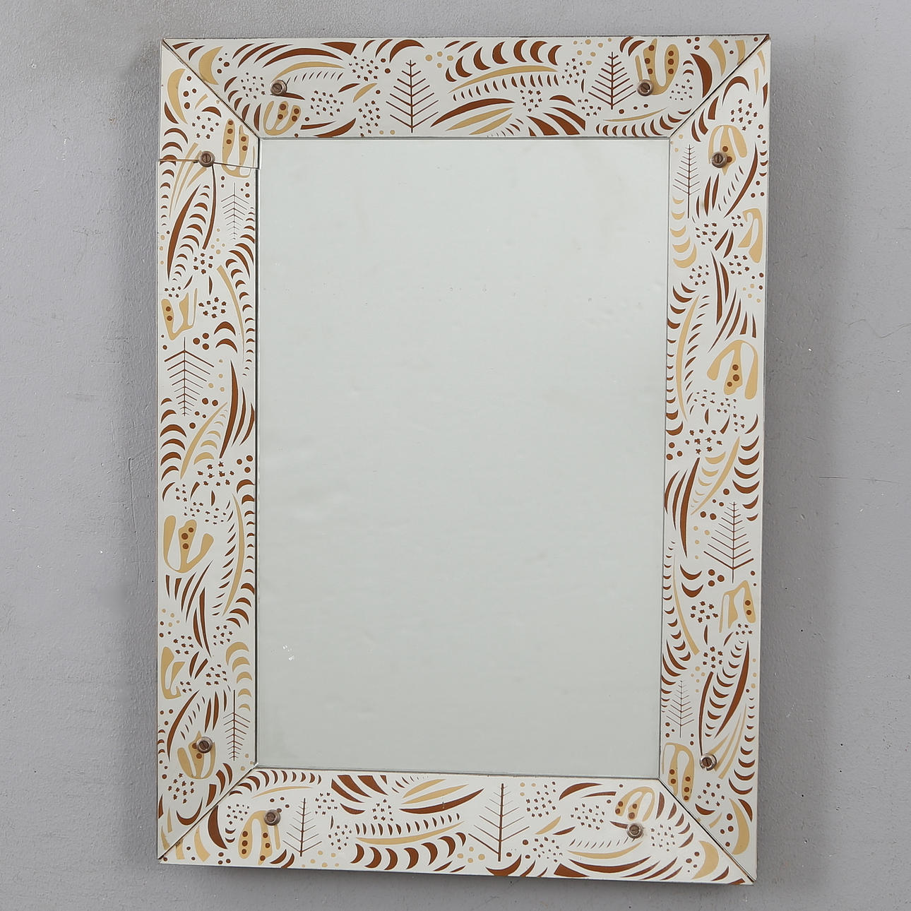 SPIEGEL, mit Glasrahmen, 20. Jahrhundert.