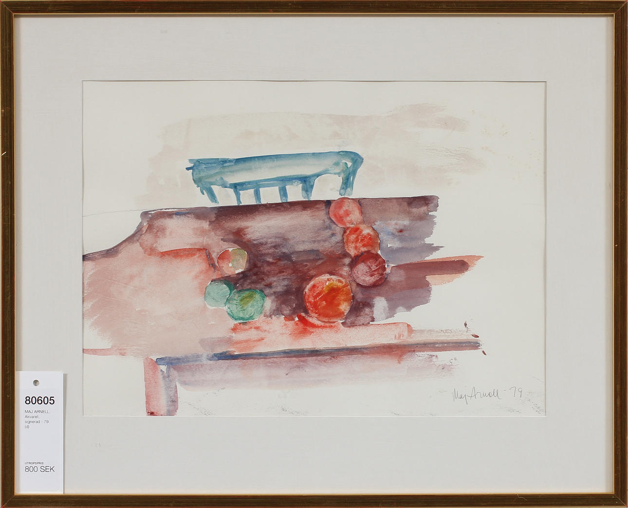 MAJ ARNELL. Akvarell, signerad - 79.