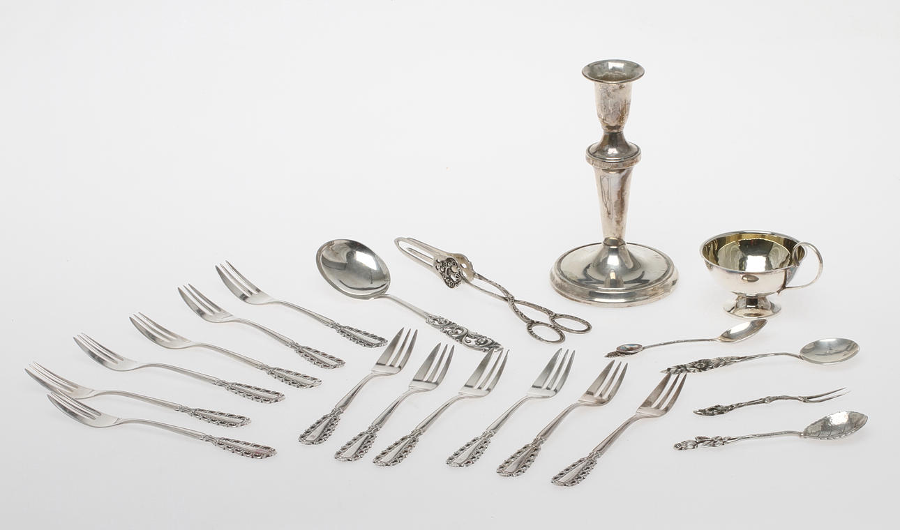 PARTI SILVER, bla dessertgafflar, 1900-tal.