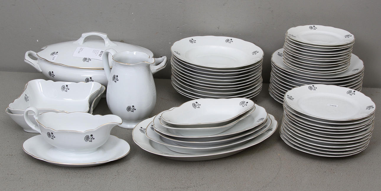 MATSERVIS, 46 delar, porslin, Hackefors, 1900-tal.