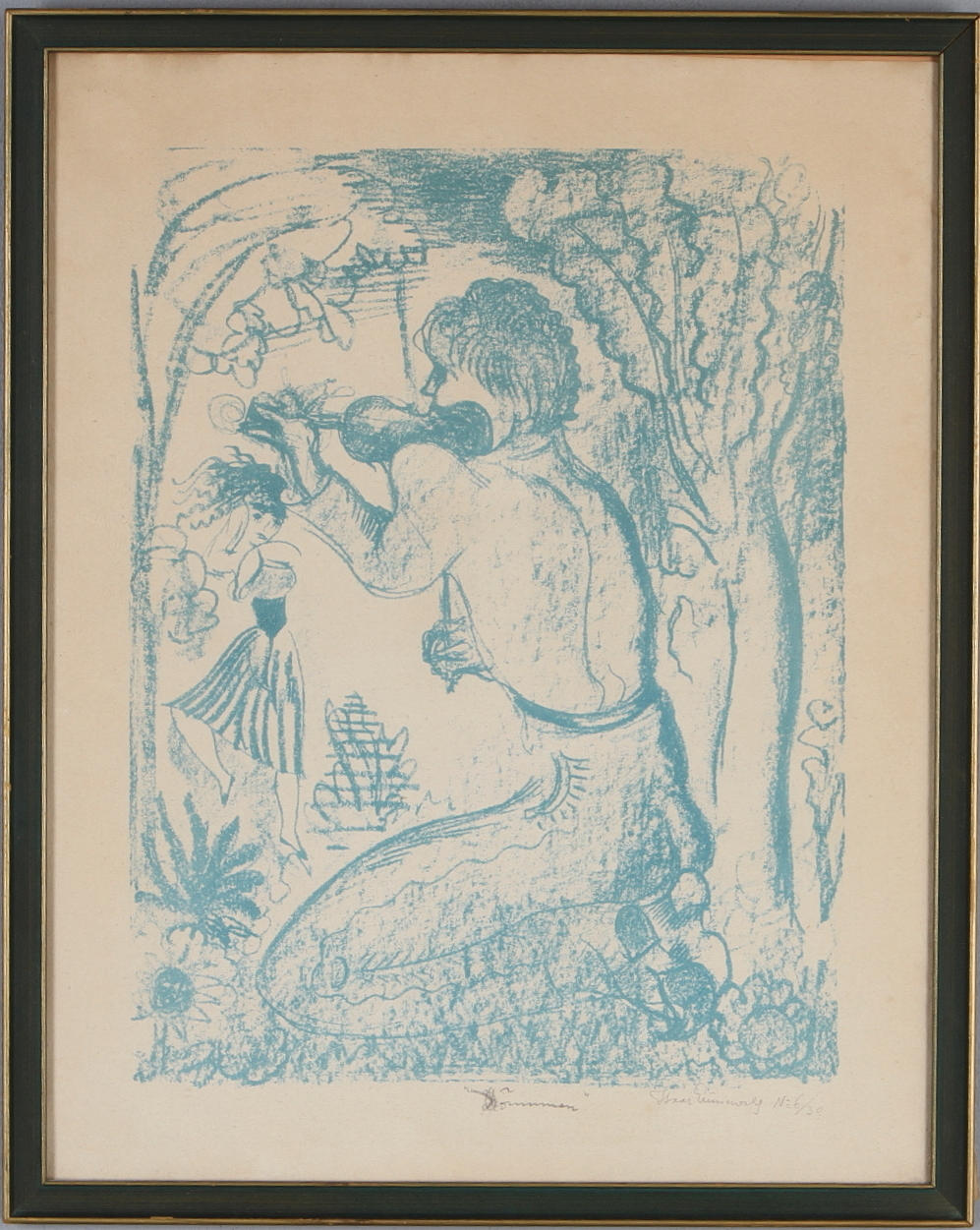 ISAAC GRÜNEWALD. "Drömmen"?, litografi, signerad samt numrerad 6/30.