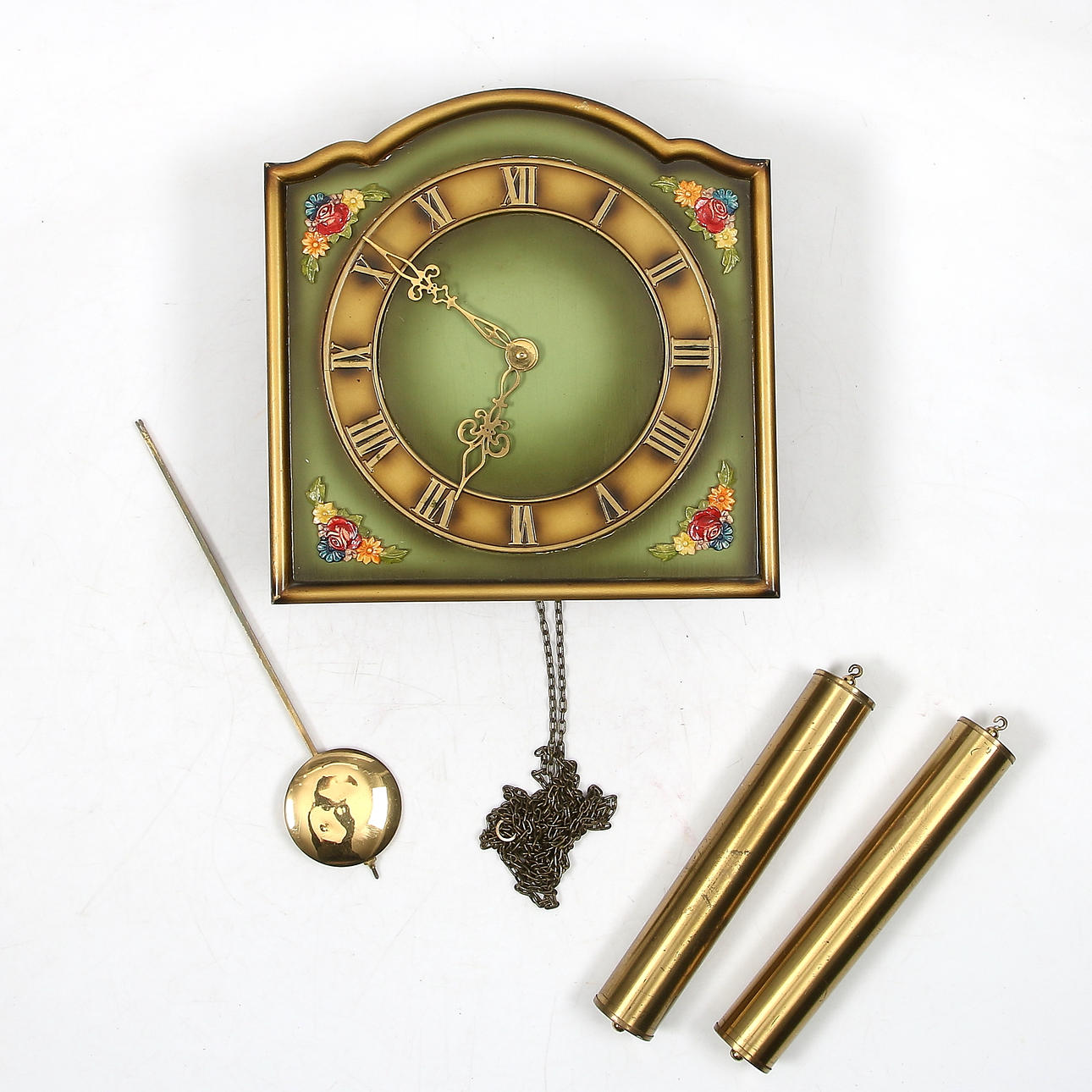 PENDULUM CLOCK, movement marked FHS, mid 20th century.