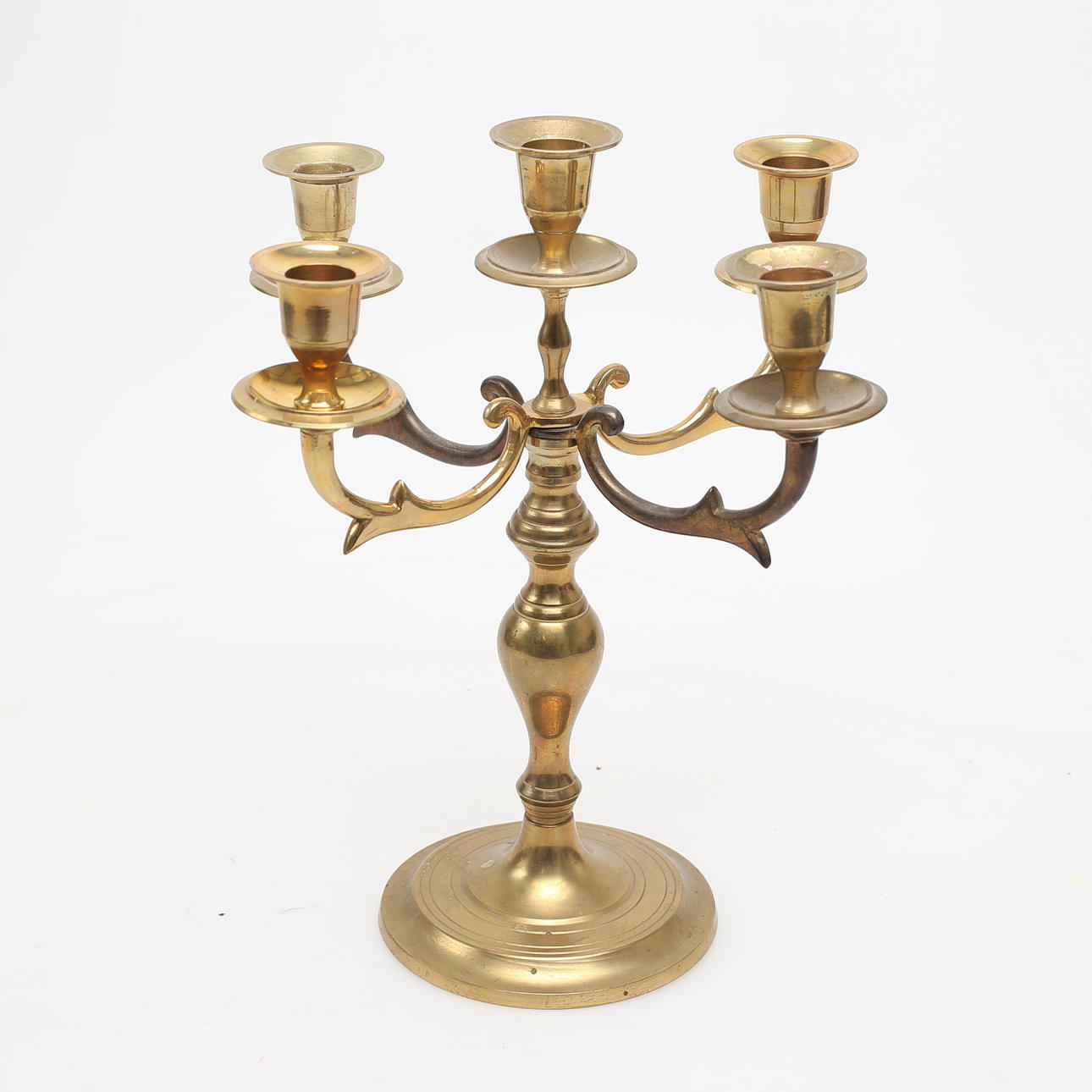 LEUCHTER 5-armig, Messing.