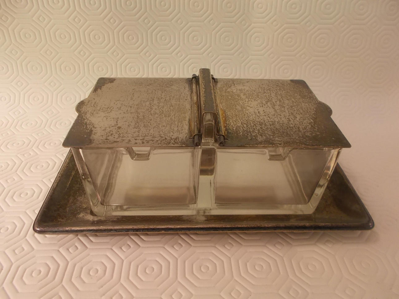 WMF SILVERGLASBURK MED SILVERBRICKA, omkring 1930.