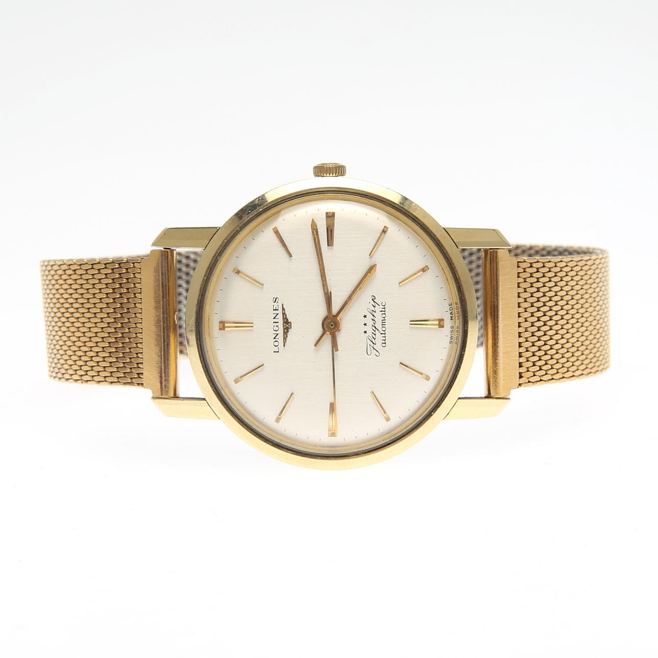 BRACELET WATCH, Longines Flagship Automatic, gold on steel.